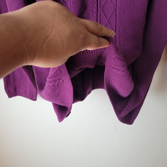 Basic Editions Plus Size Purple Knit Sweater - Picture 4 of 6